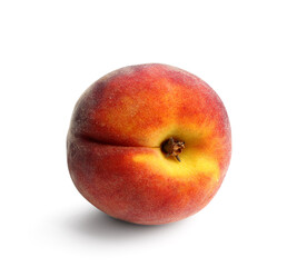 Sweet ripe peach on white background