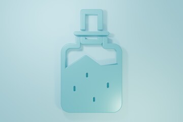 Blue Spa salt icon isolated on blue background. Minimalism concept. 3D render illustration