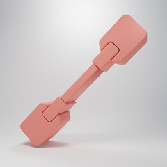 Pink Paddle icon isolated on pink background. Paddle boat oars. Minimalism concept. 3D render illustration
