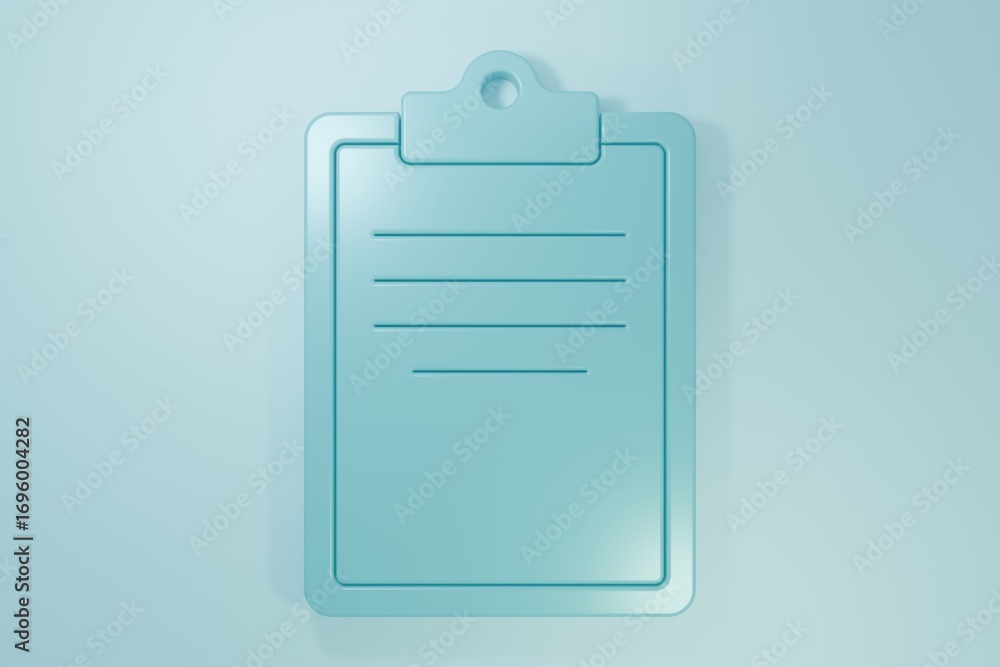 Poster blue clipboard with checklist icon isolated on blue background. control list symbol. survey poll or 