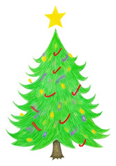Obraz premium PNG Christmas tree drawing plant illuminated.