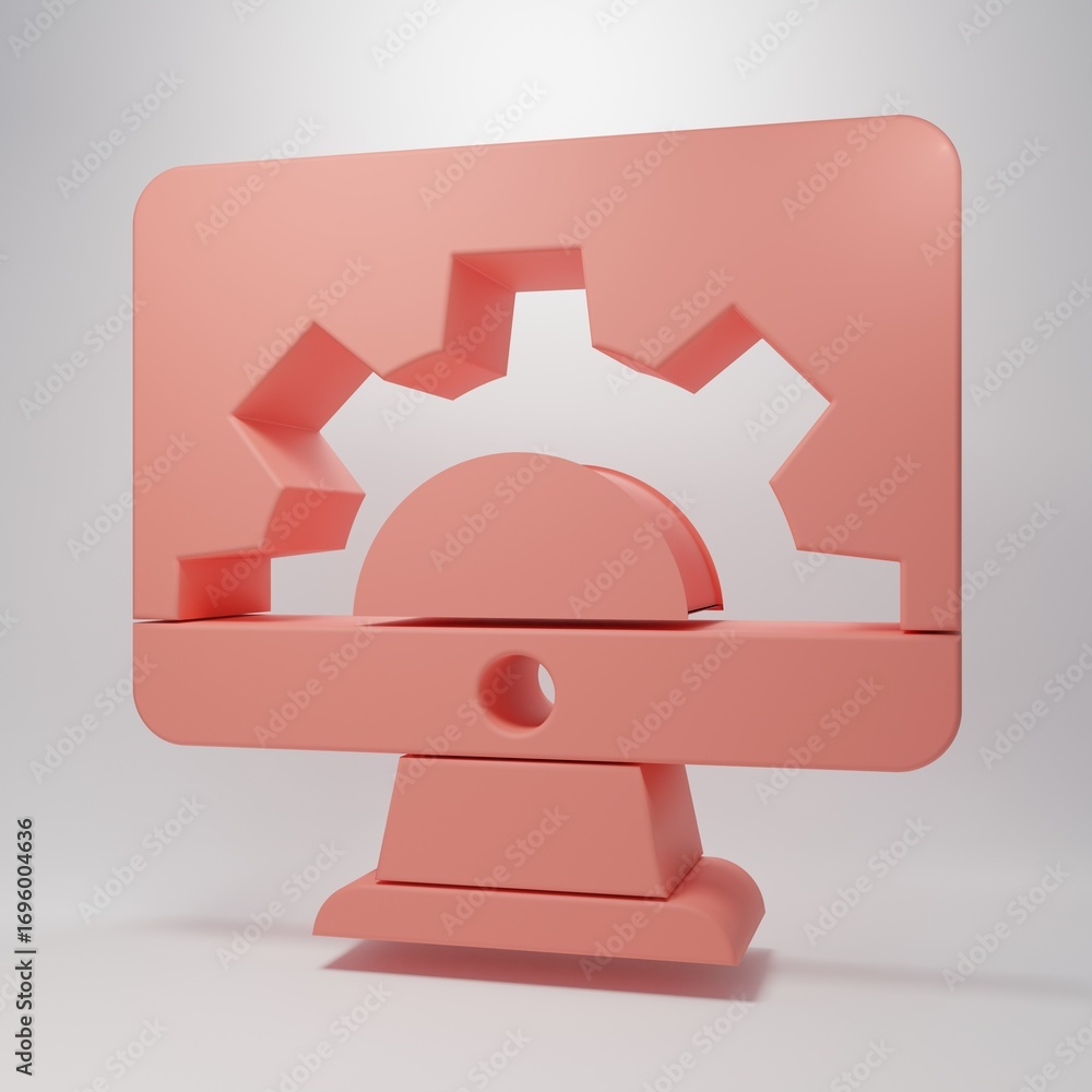Poster pink software, web development, programming concept icon isolated on pink background. programming la