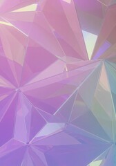 Abstract geometric crystal facets with a soft pastel gradient of pink, purple, and blue.
