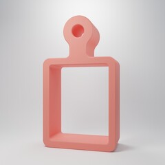 Pink Cutting board icon isolated on pink background. Chopping Board symbol. Minimalism concept. 3D render illustration