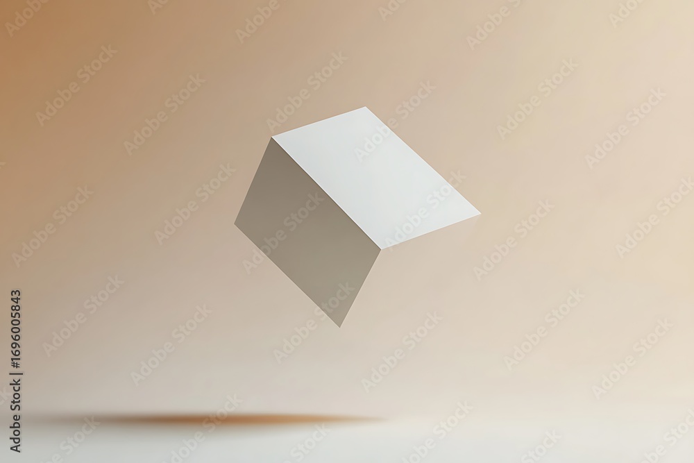 Poster clean business card floating above neutral gradient background
