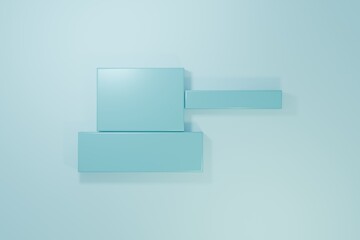 Blue Spray can nozzle cap icon isolated on blue background. Minimalism concept. 3D render illustration