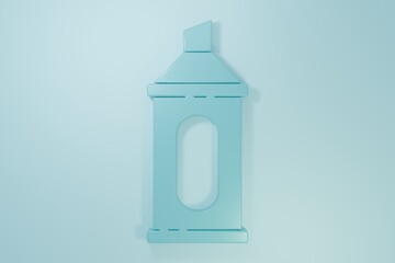 Blue Marker pen icon isolated on blue background. Minimalism concept. 3D render illustration