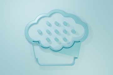 Blue Muffin icon isolated on blue background. Minimalism concept. 3D render illustration