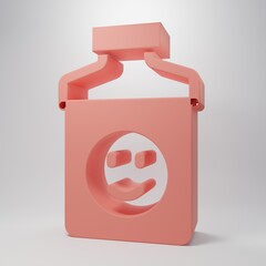 Pink Antidepressants icon isolated on pink background. Minimalism concept. 3D render illustration