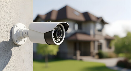 Home Security Camera System Modern CCTV Surveillance Protection Device for House Safety Smart Technology Residential Building Exterior Monitoring Equipment