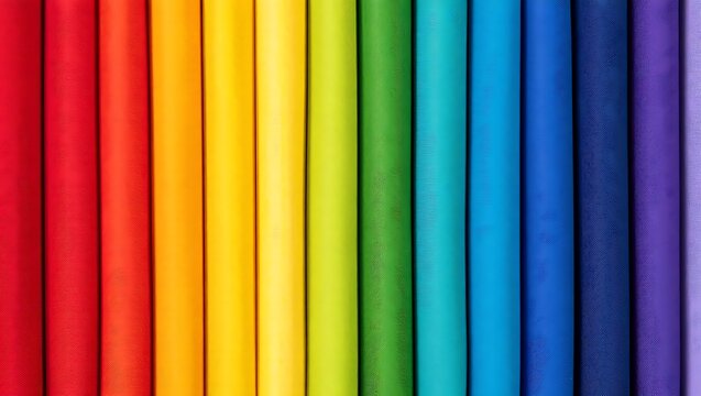 Vibrant spectrum of colored pencils arranged in a rainbow gradient creating a visually appealing and artistic background