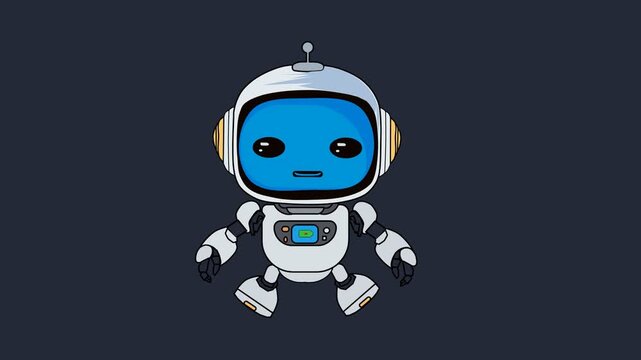 robot error message.404 Page not found error.Support service-center.Motion graphics footage. Video loop.4K animation on gray background.