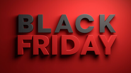 Black Friday Promotion: A vibrant display of the words BLACK FRIDAY in bold, eye-catching typography. This dynamic image is perfect for promotional materials.