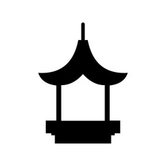 Vector illustration shrine silhouette traditional temple building simple flat style for travel poster background and cultural design