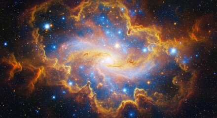 Vibrant Galaxy in Space - Colorful Cosmic Nebula