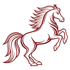 Obraz premium Horse Silhouette in Black Minimalist Equestrian Animal Design for Art and Decoration