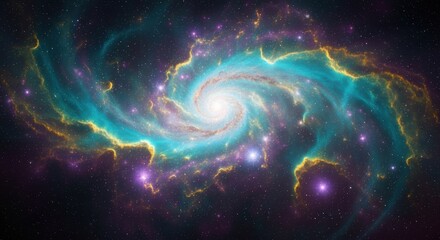 Obraz premium Vibrant Spiral Galaxy in Deep Space - Cosmic Nebula Background