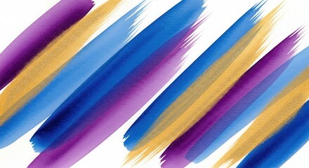 Vibrant Strokes of Color: Diagonal brushstrokes of vibrant color in blue, gold, and purple. Creating a dynamic display of artistic expression, perfect for adding flair to any creative project.
