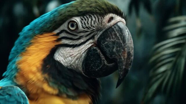Colorful parrot feather detail