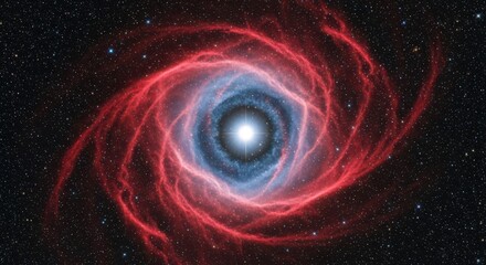 Obraz premium Vivid Red and Blue Nebula in Deep Space