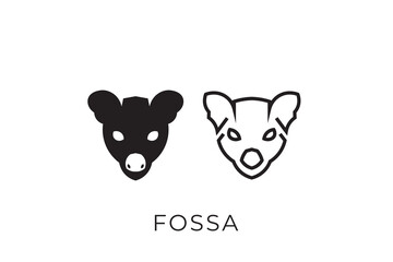 Fossa head logo with simple design