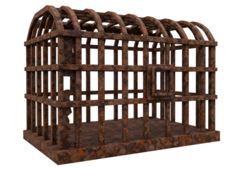 Rustic Metal Birdcage A Weathered Decorative Cage isolated on transparent background