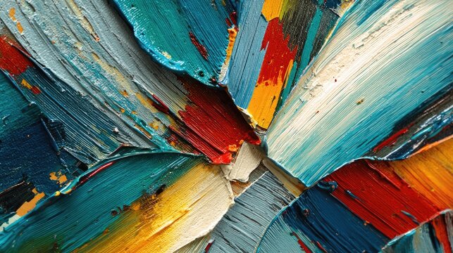 Abstract Colorful Brushstrokes Painting