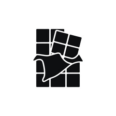 Simple black silhouette of a chocolate bar