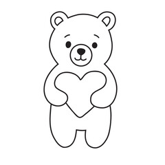 Fototapeta premium teddy bear with heart