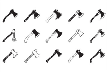 Axe and Hatchet Symbol Set for Forestry and Lumberjack Design