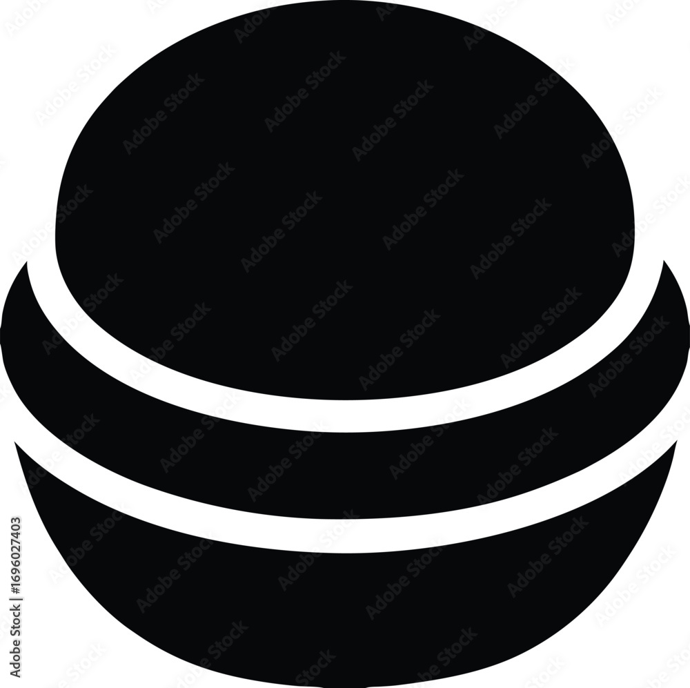 Poster abstract geometric sphere silhouette with curved bands vector graphic element for design projects