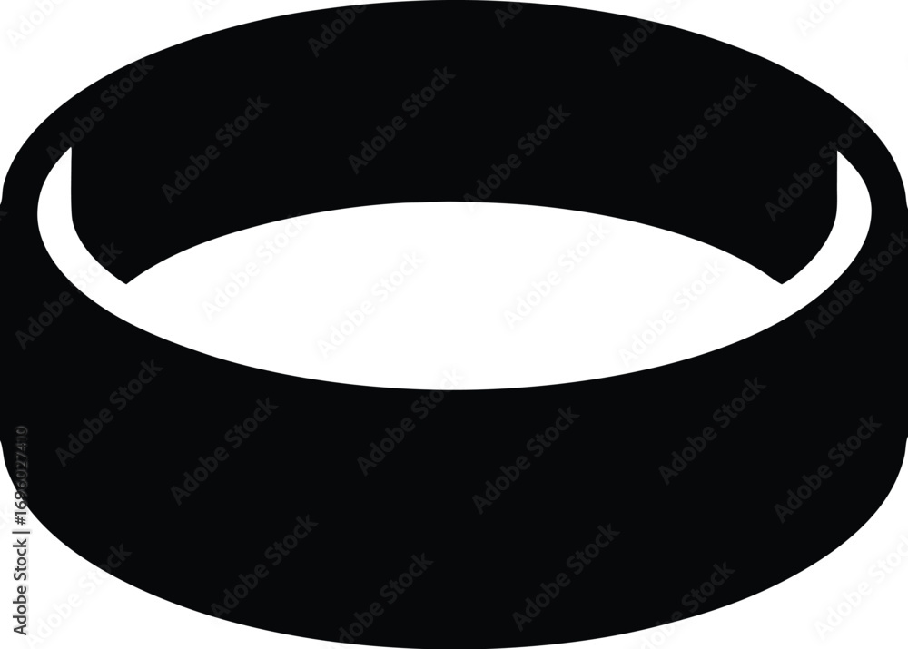 Poster a simple black silhouette vector of a ring with a clean white background representing a symbol of co