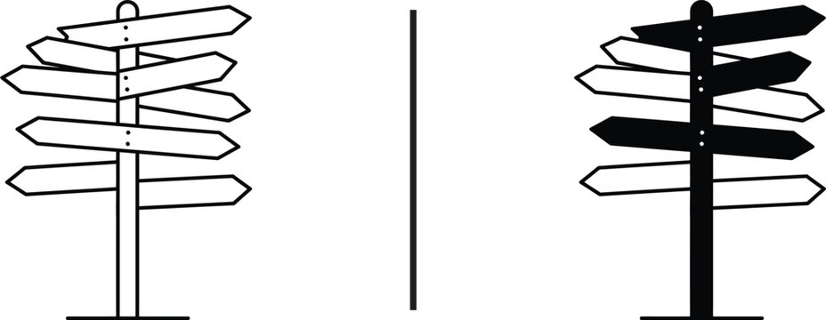 Signpost: Signposts on white background directing to different destination which represents choice, direction, and decision making. 