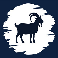 Nubian goat silhouette,Vector clipart illustration design.