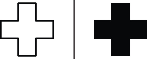 Obraz premium Cross Sign: Two contrasting crosses, one in stark white, the other in bold black, standing as potent symbols of opposing forces, a stark depiction of duality.