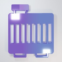 Purple-blue Car radiator cooling system icon isolated on grey background. Minimalism concept. 3D render illustration