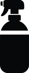 Black silhouette of a spray bottle with a trigger nozzle and a rounded rectangular body for cleaning or dispensing liquids
