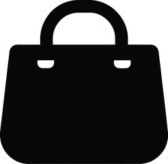 A Simple Black Silhouette Vector Icon of a Handbag or Tote Bag Ideal for Fashion and Shopping Graphics