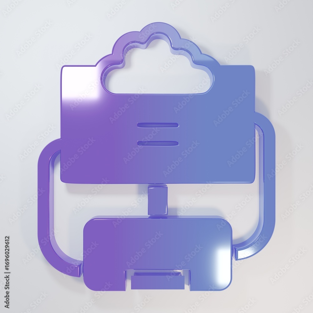 Aufkleber purple-blue cloud database icon isolated on grey background. cloud computing concept. digital servic