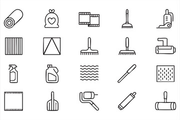Vector Illustration of Cleaning Supplies and Tools for Housework, Janitorial, and Maintenance Design