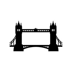 Monochromatic silhouette of the Tower Bridge in London, architecture masterpiece image