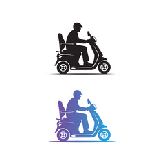 Mobility Scooter Silhouettes ,  Gradient and Black Variants