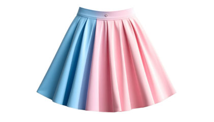 A stylish and fashionable garment featuring a beautiful and vibrant color scheme this chic skirt blends delicate pink and serene blue hues creating a modern and elegant piece in Png