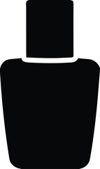 Silhouette Vector of a Classic Nail Polish Bottle and Cap Ideal for Beauty and Cosmetic Design Projects