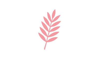 Minimalist Pink Leaf Clip Art – Modern Botanical Nature Illustration