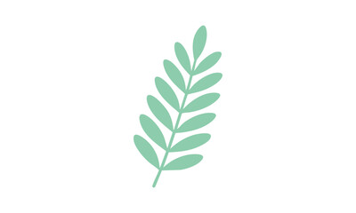 Minimalist Green Leaf Clip Art – Modern Botanical Nature Illustration