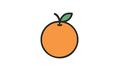 Simple Orange Fruit Clip Art – Minimalist Citrus Illustration in Vector Style