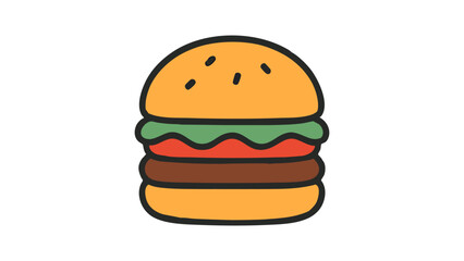 Cartoon Hamburger Clip Art – Fun Fast Food Illustration in Vector Style