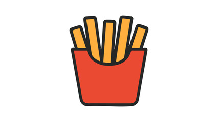 Cartoon French Fries Clip Art – Fun Fast Food Snack Illustration in Vector Style