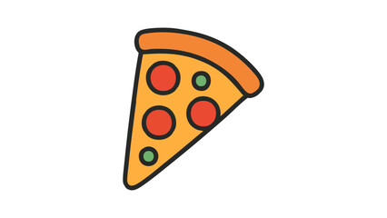Cartoon Pizza Slice Clip Art – Fun Fast Food Illustration with Cheese and Pepperoni